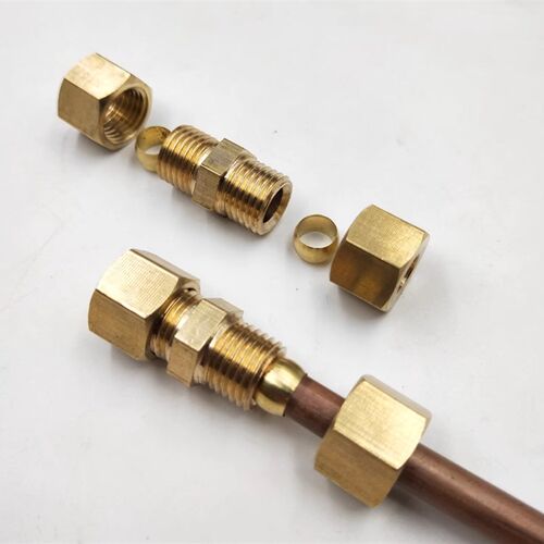 铜管 卡套接头加湿器铜管接头双头三通四通90弯头6 8 10mm 加厚