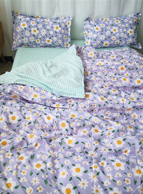 紫色清新小碎花被套单件200X230CM双人I6X7被罩单人学生宿舍1.5米