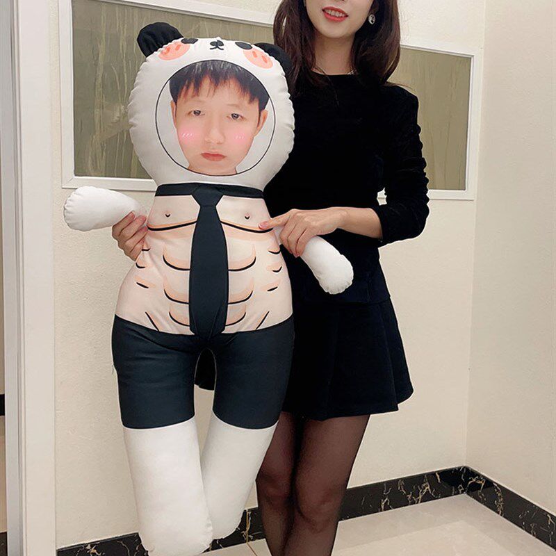 照片diy人偶定制真人s公仔抱枕长条玩偶睡觉抱双面印女友人脸娃娃