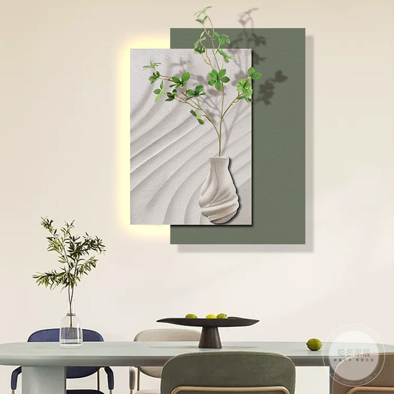 立体肌理画意式极k简客厅沙发背景墙装饰画高级感灯画玄关走廊挂