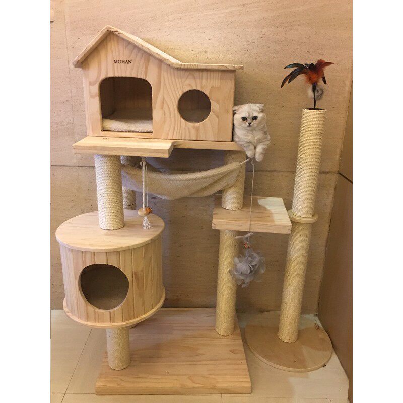 豪华猫爬架大型夏季猫跳台猫窝双层别墅双房子猫咪抓柱耐磨可定做