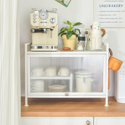 餐桌收纳神器桌面置物架双层餐z边柜茶几咖啡机整理防尘杯子展示