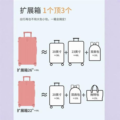 新款多功能行李箱女大容量旅行箱包男学生结实耐用拉杆密码皮箱子