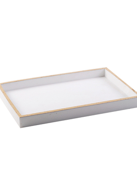 新中式样板间黑色托盘客厅家居软装饰品茶几摆件售楼处Y摆场工艺