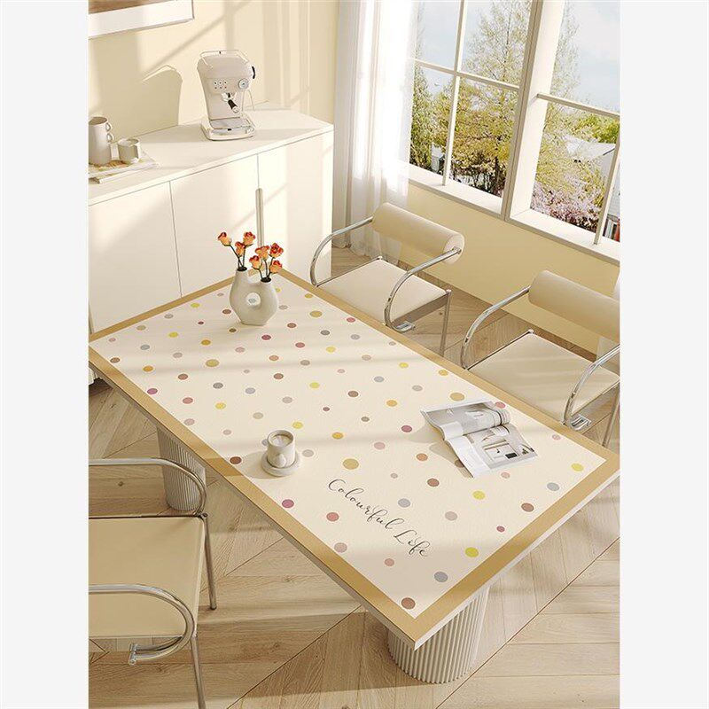 简约现代皮革桌垫防水防油免洗防烫D餐桌茶几台布奶油风长方形桌