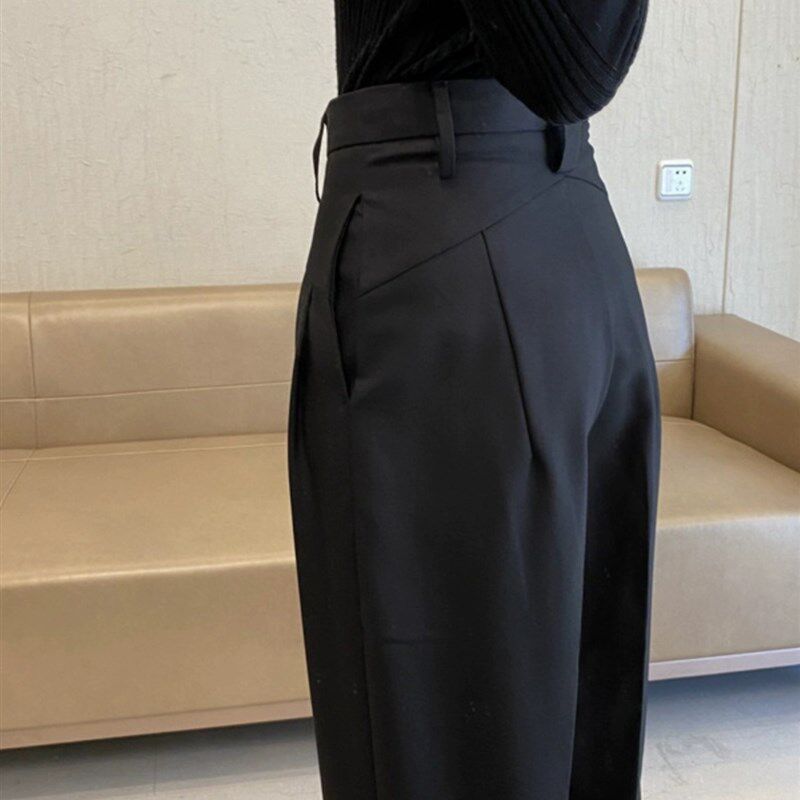 西装裤女高级感垂感春秋季2024新款小个子休闲显瘦宽松哈伦萝卜裤