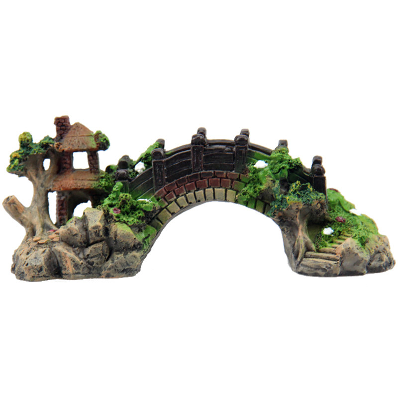 鱼缸装饰品鱼缸造景套餐小桥风车小船F水族箱造景假山石摆件大小