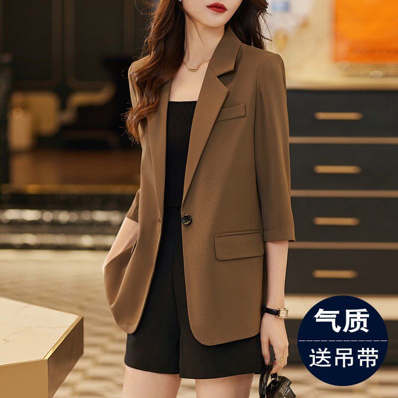 薄款西装外套女夏季2024新款七分袖上衣高级感今年流行女士小西服