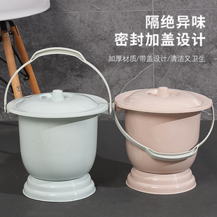 痰盂坐便器女高脚尿桶大人尿盆带盖搪瓷防臭家Q用起夜老人卧室加