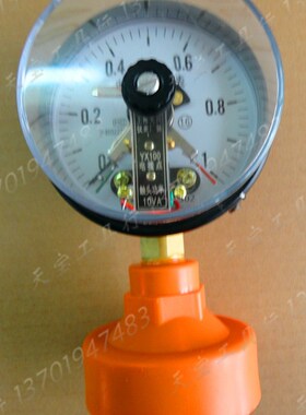 磁助式电接点压力表  100mm感应式耐酸碱隔膜压力表YC100