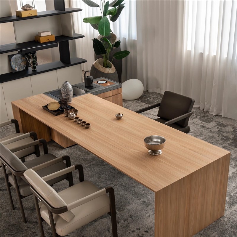 新中式实木茶桌椅组合简u约禅意茶室茶台办公室家用泡茶桌茶几