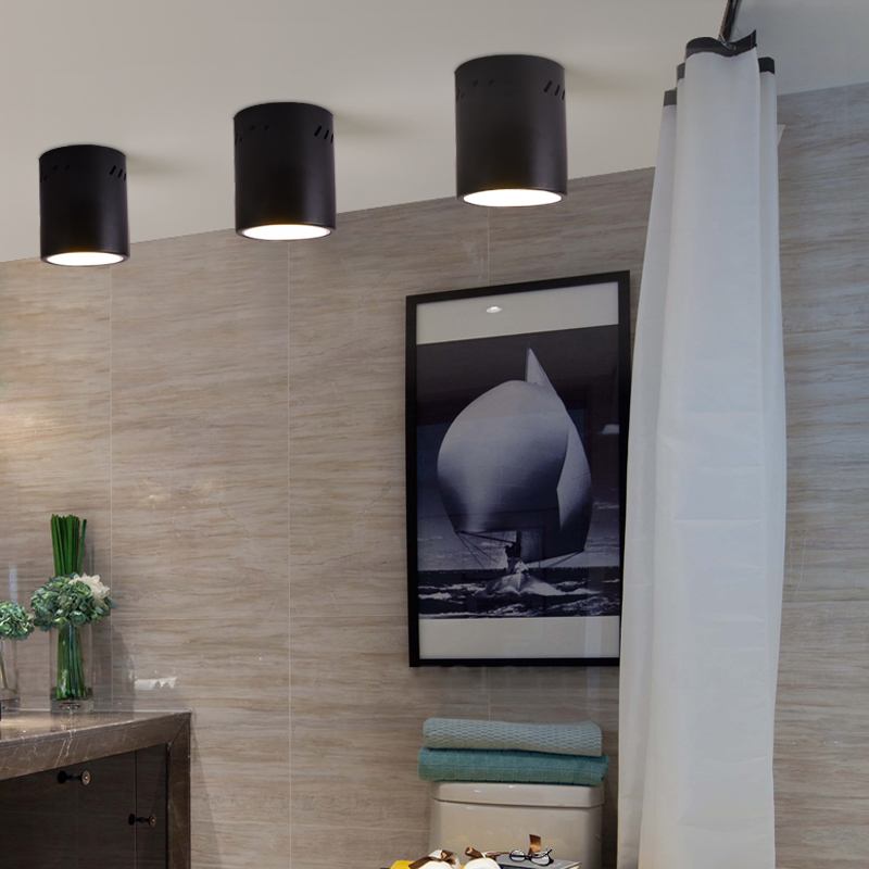 明装筒灯吸顶天花k灯4寸5寸6寸12w18w过道灯走廊店铺商用工程吊灯