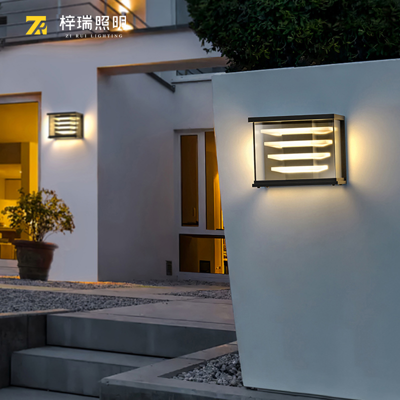 太阳能户外壁灯简约室外阳台壁灯F防水大门门前灯别墅庭院灯