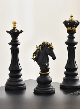 树脂象棋装饰品装饰窗入口书架展示B柜欧洲无障碍豪华酒柜工艺品