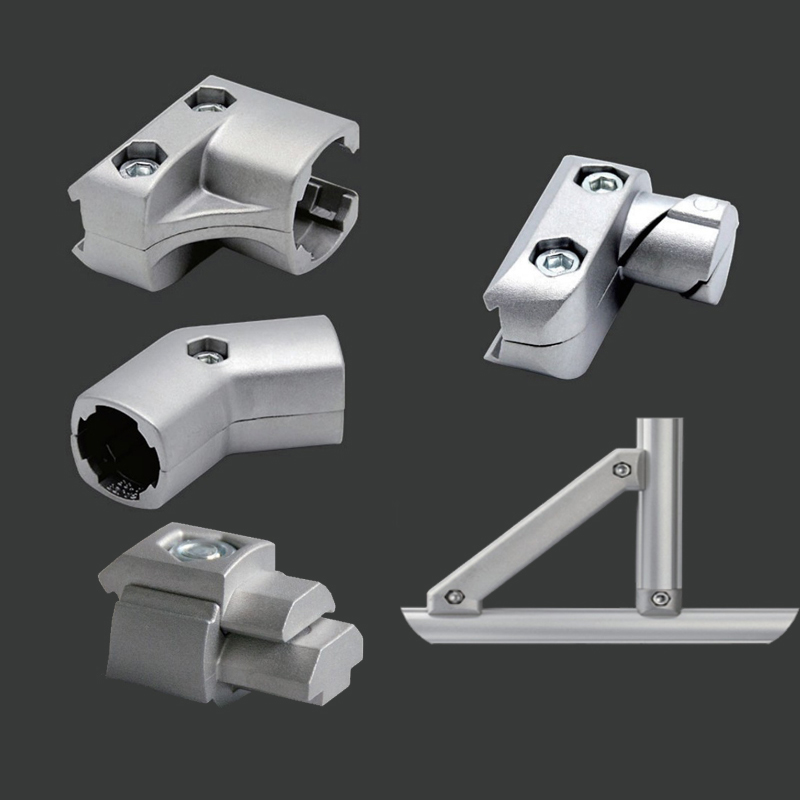 D28第三代铝合金圆管精益管接头线棒配件 铝型材铝管连接件配件