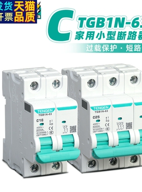天正电气小型断路器tgb1n-63家用空开DZ47-63A2P空气开关3P电闸
