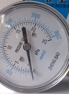 YE60 25Kpa 膜盒压力表 微压表  上海正宝压力表厂