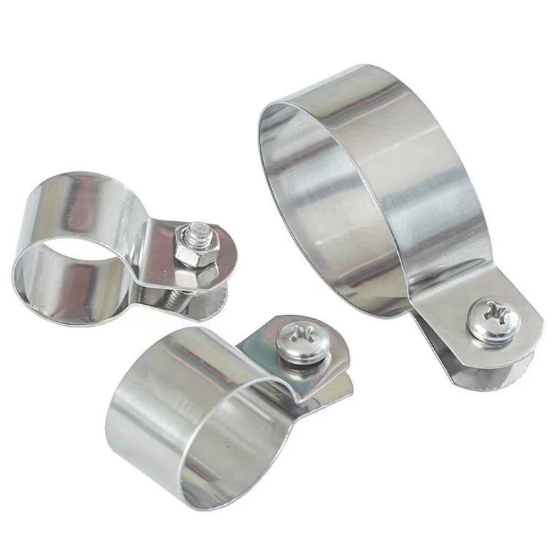 304不锈钢欧姆接地卡子管卡管夹 骑马卡支架管扣喉箍水管100