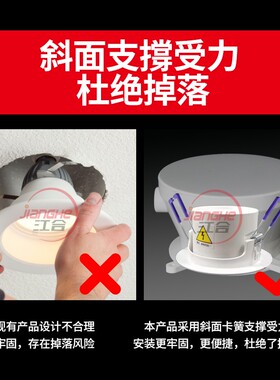 PVC筒灯预埋底盒80嵌入式LED射灯预埋件 95吊顶预埋盒暗装灯头盒
