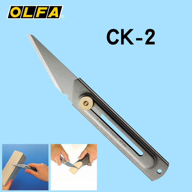 日本OLFA不锈钢户外小刀CK-2手工模型石膏雕刻刀CKB-2嫁接削木刀
