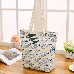 帆布包定制图案大容量休闲单肩包布包文艺手N提布包购物环保袋定