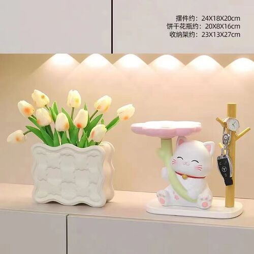 轻奢高档树脂玄关钥匙收纳摆件乔迁礼品居家桌面客厅书房装饰摆件