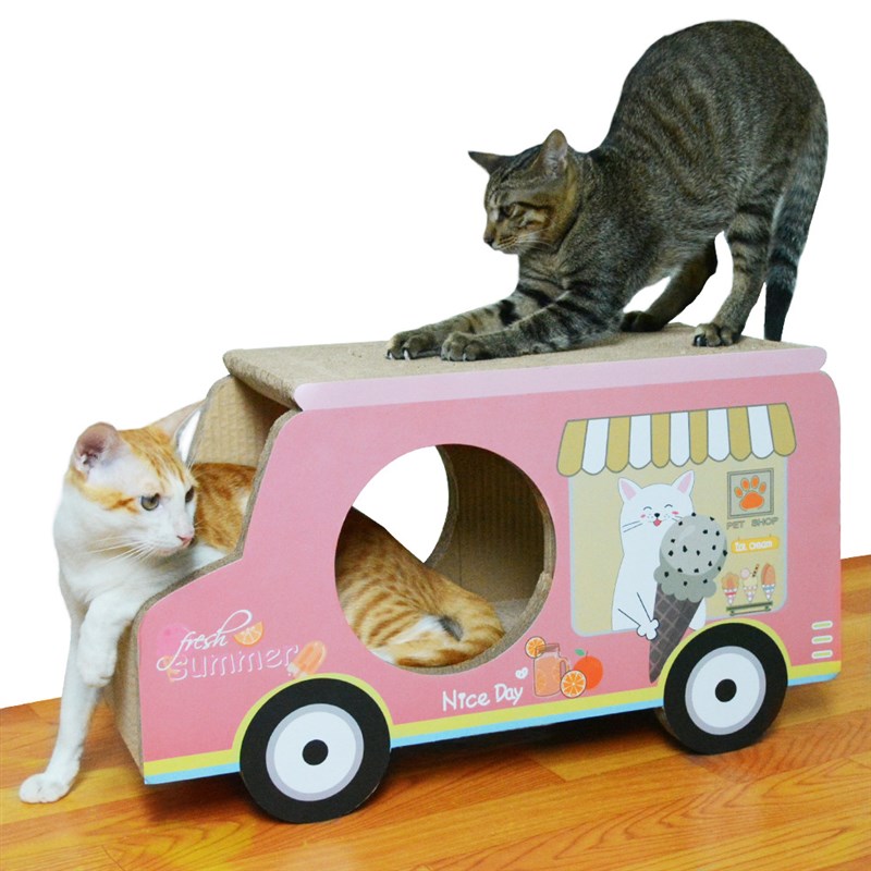 瓦楞纸猫抓板猫窝小汽车r猫咪校车猫爪板加硬耐抓大号车子猫玩具