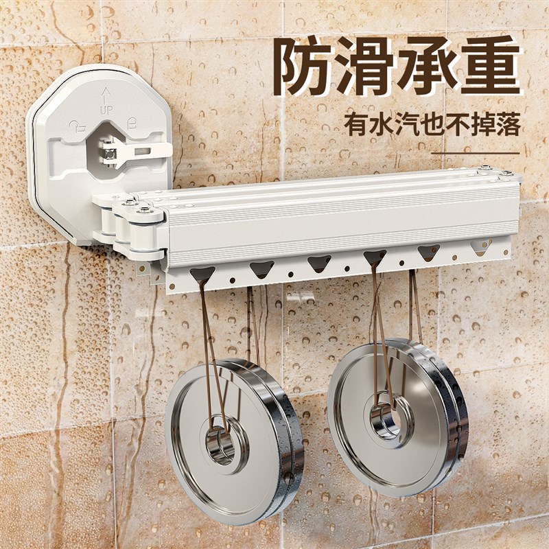 折叠隐形浴帘免打孔卫p生间淋浴房干湿分离隔断帘洗澡防水帘浴室