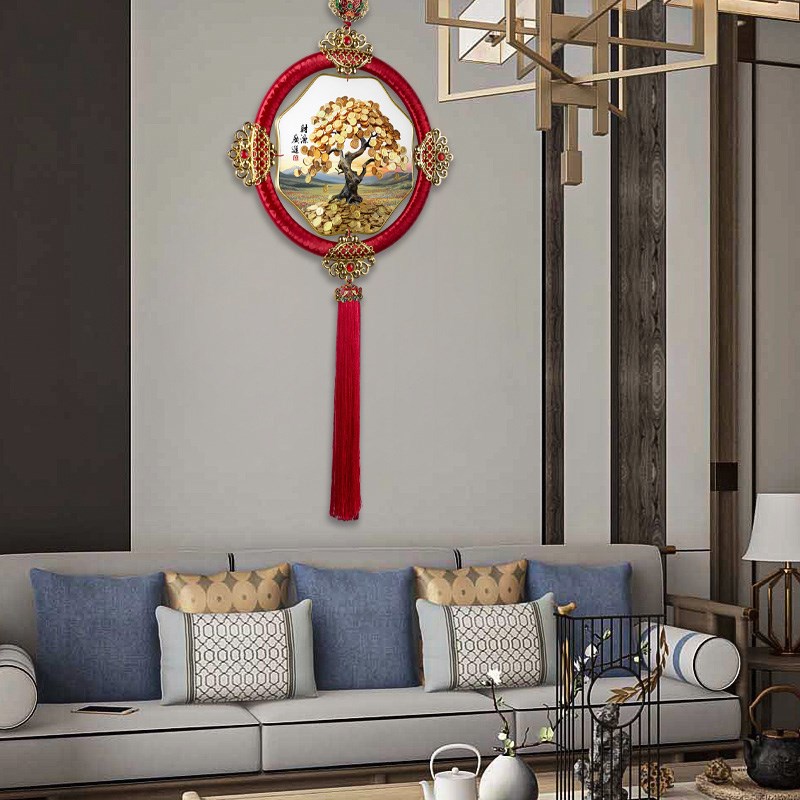 财源广进挂画挂墙中国结店铺开业招财壁画K免打孔饭店墙上装饰挂