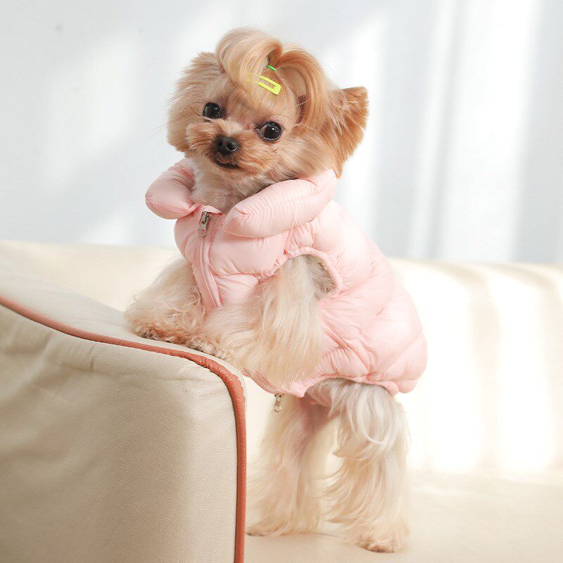 宠物服装狗狗衣服两脚羽绒服冬季保暖棉服小型犬马甲背心现货