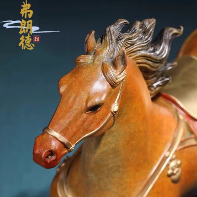弗朗德铜马摆件客厅办公室桌面玄关工艺品马到成T功乔迁新居开业