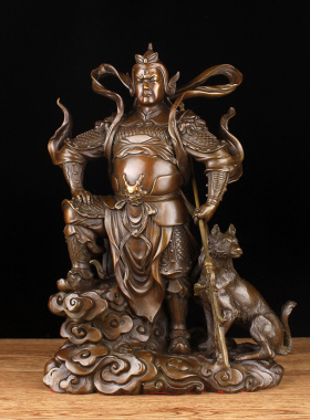 二郎神铜像摆件二郎真君杨v戬铜像家居装饰品客厅工艺品摆件哮天