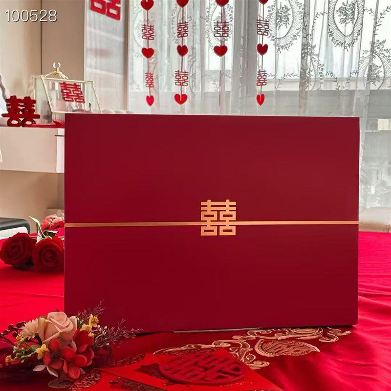 长绒棉结婚四件套婚庆大红色w纯棉被套新婚房喜庆婚嫁六件床上用