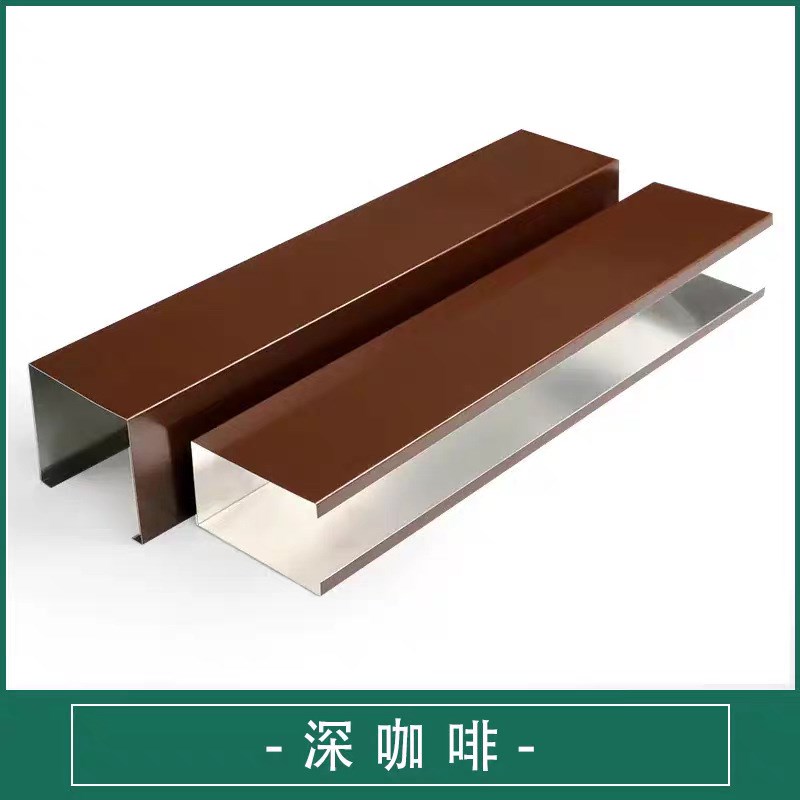 木纹铝方通吊顶型材装饰铝方管喷C涂烤漆铝方通隔断弧形铝 方通型