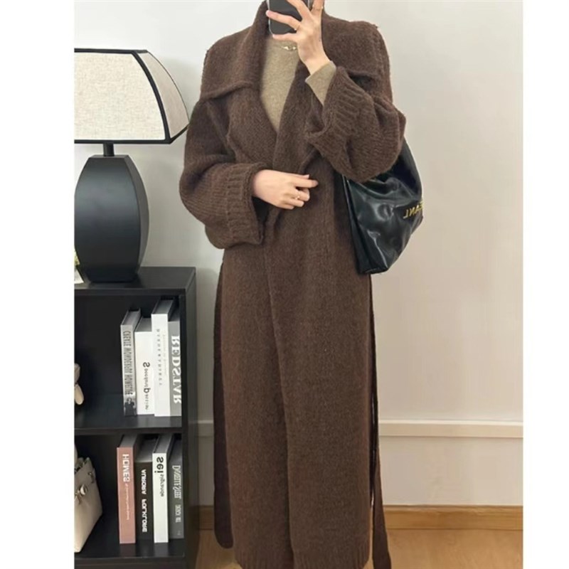 高级感针织长款开衫女秋冬新款风衣外搭加厚慵懒风百搭毛衣外套女