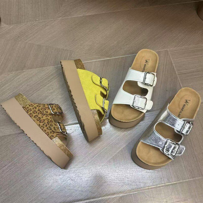 厚底增高6厘米拖鞋女夏外穿2025新款I小个子松糕底沙滩凉拖鞋女