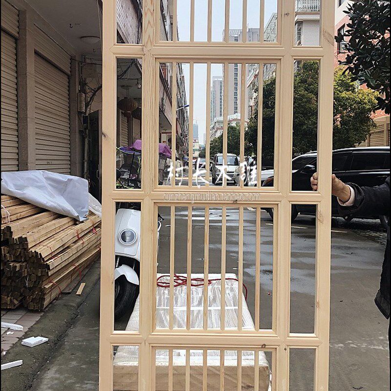 木雕隔断花格g实木新中式镂空雕花仿古门窗屏风遮挡玄关吊顶背景