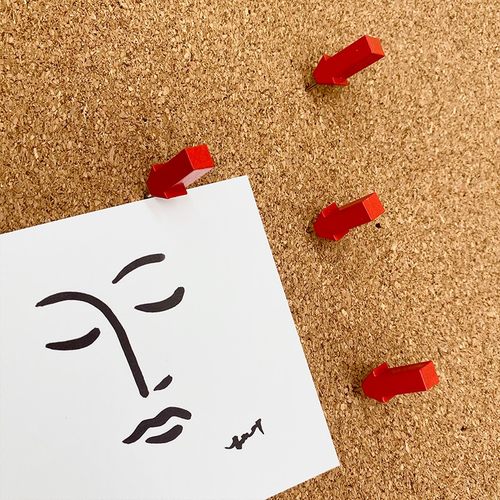 10个创意箭头木质图钉红t色立体地图标注软木板照片墙装饰毛毡按