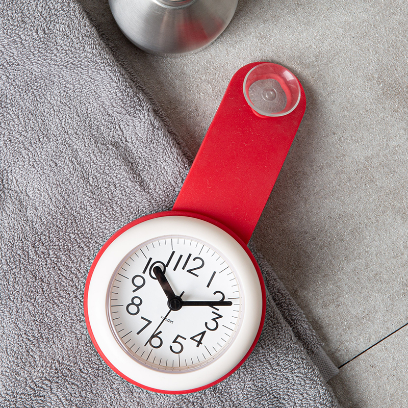 北欧简约浴室钟厨房防水静音家用吸盘钟表挂墙创意个性.迷你小挂