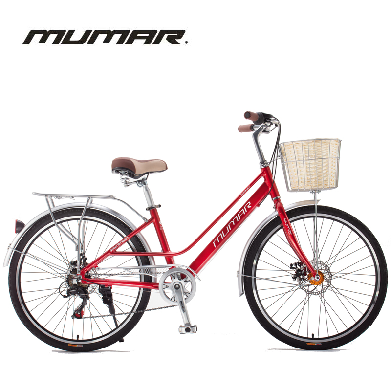 自行车女式26寸铝p合金变速碟刹淑女男通勤学生轻便单车
