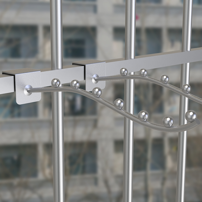 不锈钢阳台挂钩家用防盗窗晒衣架室内晾衣挂杆防T盗网伸缩晾衣架