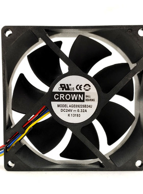 CROWN AGE09225B24U 9225 9025 24V 0.32A 9cm大风量变频器风扇