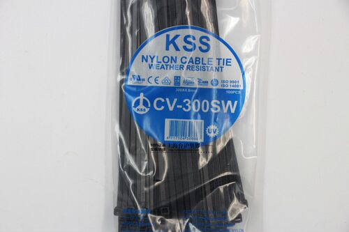 CV-300SW台湾KSS凯士士耐候性进口尼龙扎带4.8*300mm 100根 黑色