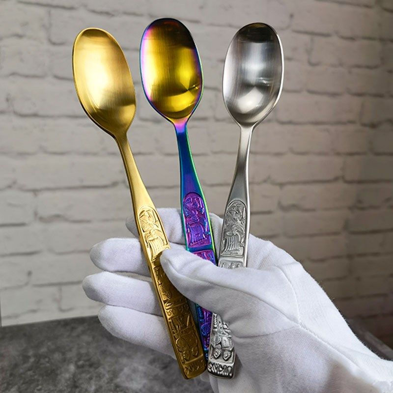 古希腊浮雕勺18/10不锈钢长柄主餐更家用成人吃饭勺金色汤勺调羹,鲜花速递/花卉仿真/绿植园艺,水枪,淘宝优惠券,粉丝福利购,淘宝优惠卷