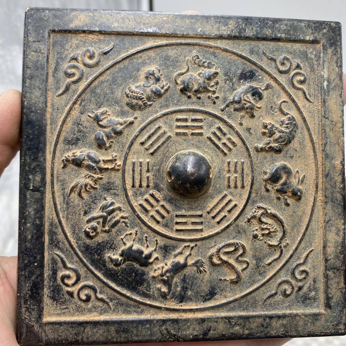 现货批发做旧仿古铜镜摆件