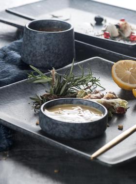 美光陶瓷西餐盘正方形牛扒盘面菜盘创意蛋烧糕盘家用盘餐厅JZH摆