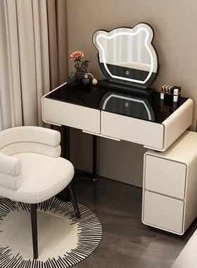 新款现代简约梳妆台奶油风化妆小成UIU户型奢化妆台桌岩板梳妆台