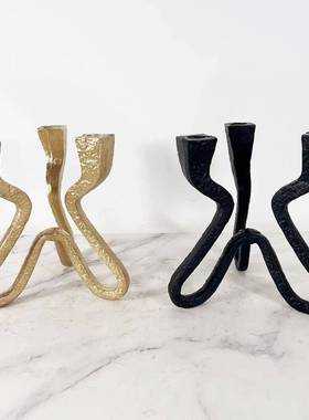 现代简6217约创意铝制烛台板样房售楼处桌面茶餐桌装几电视柜软饰