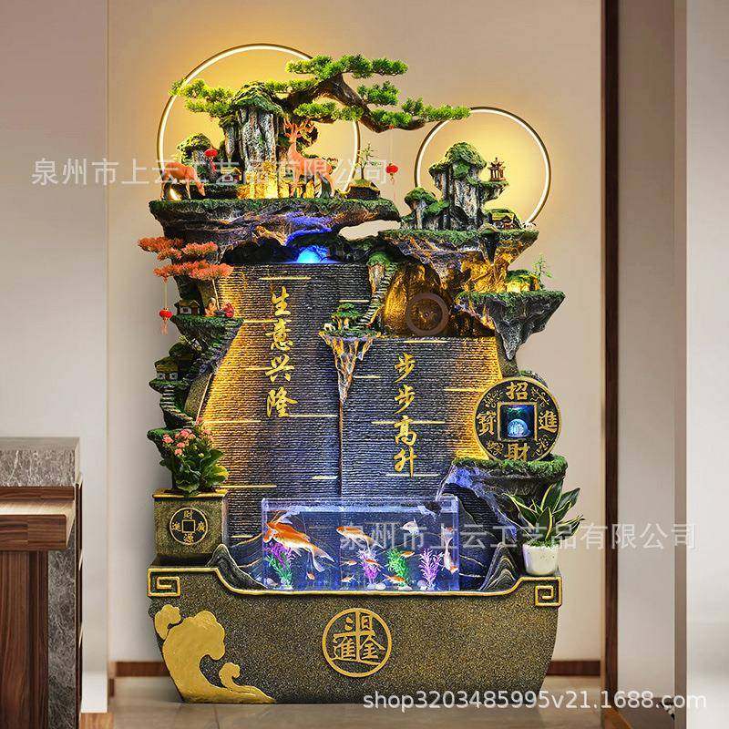 办流水喷鱼泉水OJW幕墙缸公室庭院假山景观件客厅风水摆轮循环水,家居饰品,流水摆件,淘宝优惠券,粉丝福利购,淘宝优惠卷