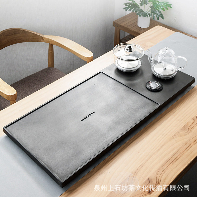 乌金石茶盘套装全自动一体电磁炉烧水茶台整套茶具石头茶道厂家批